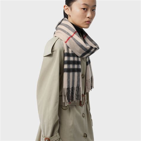 burberry exaggerated check cashmere scarf|classic check Burberry cashmere scarf.